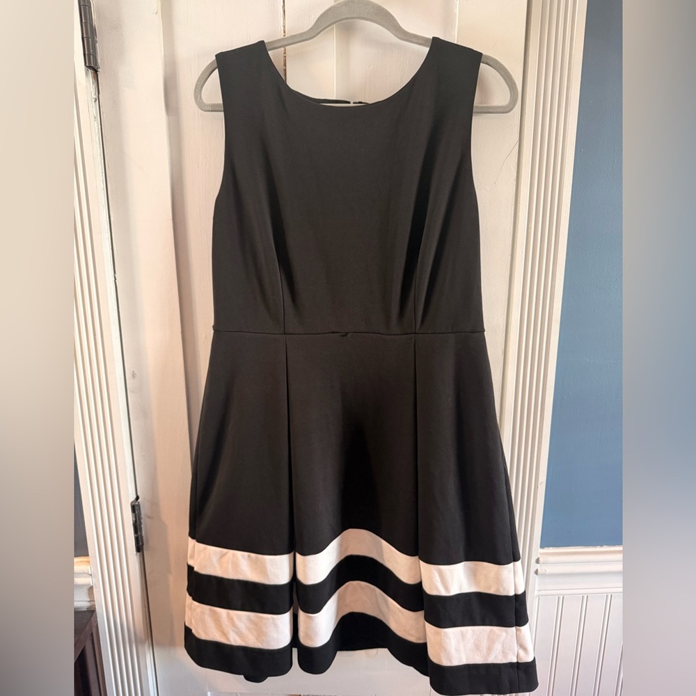 Calvin Klein Black Dress with White Stripes